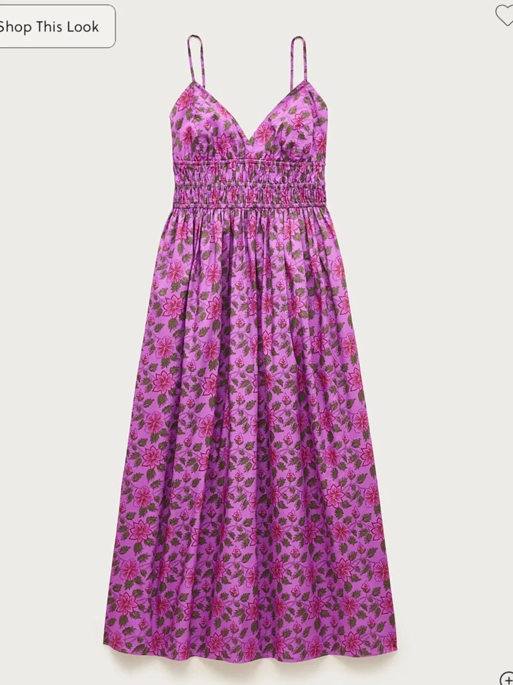 Smocked-waist V-neck dress in iris floral SS26 (retails: $178) - Picture 4 of 5